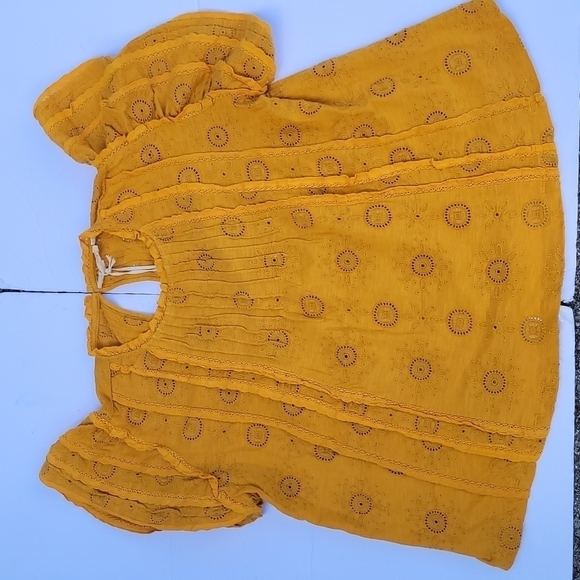 Anthropologie Forever That Girl Gold Orange Lace Embroidered Blouse Size XS - Picture 1 of 12